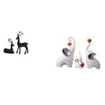 thumbnail image 1 of Elegante Juego De Figuras De Resina De Familia De Ciervos Y Elefantes Negros Para Sala De Estar, Estudio, Balcón, Escritorio, Dormitorio, Mesa, Escultura De Animal Decorativa., 1 of 8