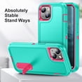 thumbnail image 3 of for iPhone 15 Case, iPhone 15 Phone Case with Built in Kickstand, Shockproof/Dustproof/Drop Proof Heavy Duty Military-Grade Rugged Protective Cover for iPhone 15,Green,For iPhone 15, 3 of 9