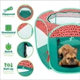 thumbnail image 3 of Corralito portátil para perros y tienda para gatos Furhaven verde y rosa pequeño, 3 of 9