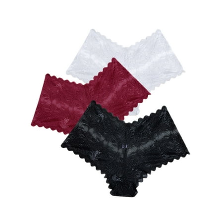 JustVH Women Cheeky Lace Panty Valentine s Day Underwear Brief 3 Packs