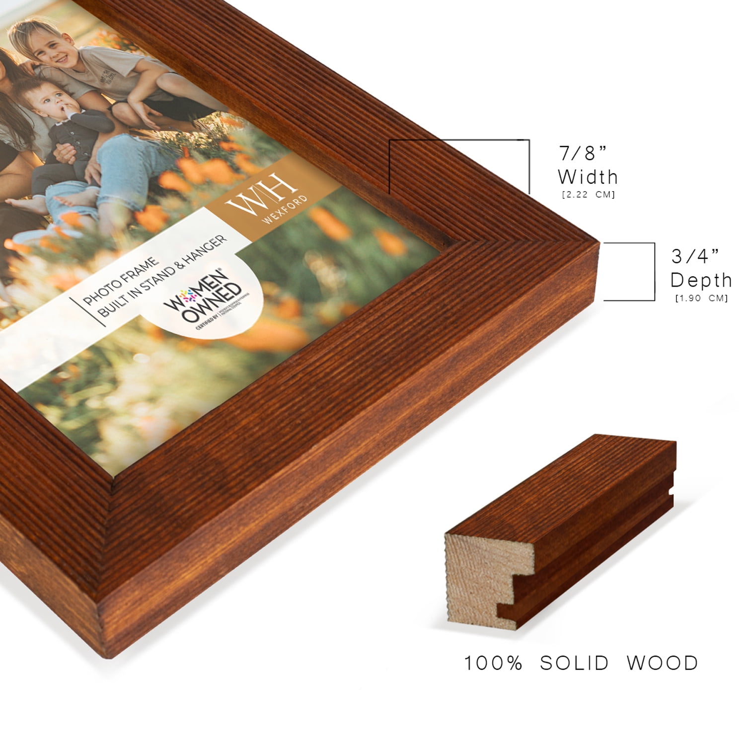 Traditional Walnut Tone Picture Frame, 3.5 x 5