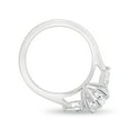 thumbnail image 4 of ESTE ORIGIN 2.00Ct Pear Cut Moissanite Trilogy Engagement Ring – 5 Claw Cathedral Setting in 14K White Gold for Women US 10.5, 4 of 8
