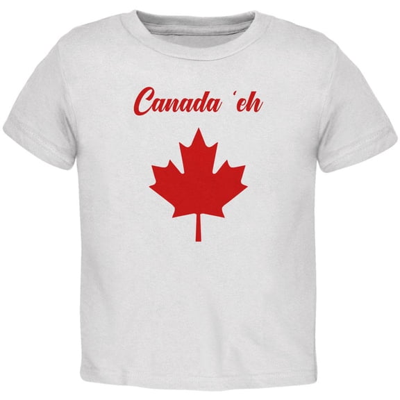 Canada Day 'Eh Pun Red Toddler T Shirt White 4T