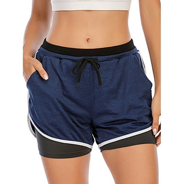 Lelinta - Elastic Waistband Yoga Shorts for Women Workout Running ...