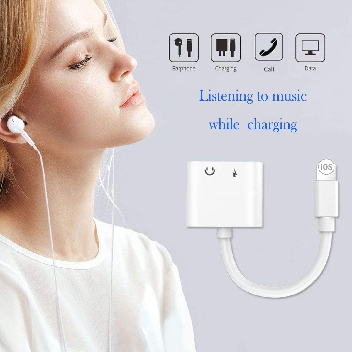 for iPhone Adapter Charger Headphone 3.5 mm Jack Adapter Dongle Aux