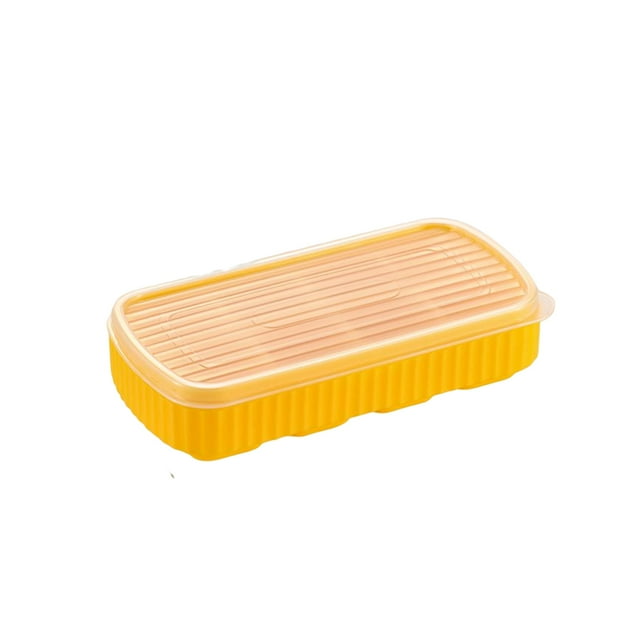 Molde de cubitos de hielo Bewildely de silicona reutilizable portátil Flexible a prueba de polvo amarillo