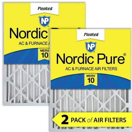 

Nordic Pure 16x25x4 (3 5/8) Pleated MERV 10 Air Filters 2 Pack