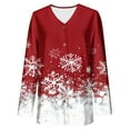 thumbnail image 4 of Jsaierl Merry Christmas Shirts for Women Plus Size Xmas Print Tees Classic V Neck T-shirt Short Sleeve Dressy Casual Blouse Tops Christmas Gifts, 4 of 6