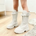 thumbnail image 2 of GJSYRH Girls Mid Calf Boots Elegant Pearl Buckle Design For Youth Casual And Dress Occasions White 11.5-12 Years, 2 of 9