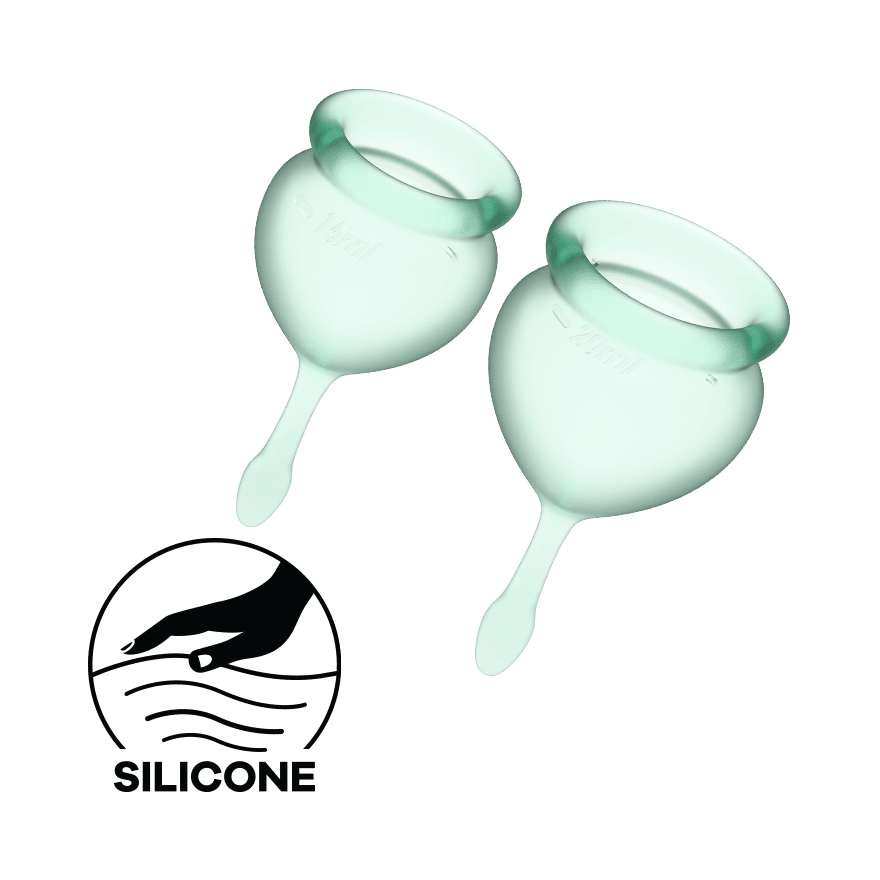 Satisfyer Feel Good Menstrual Cup Reusable Period Cup with Removal Stem Soft, Flexible Body