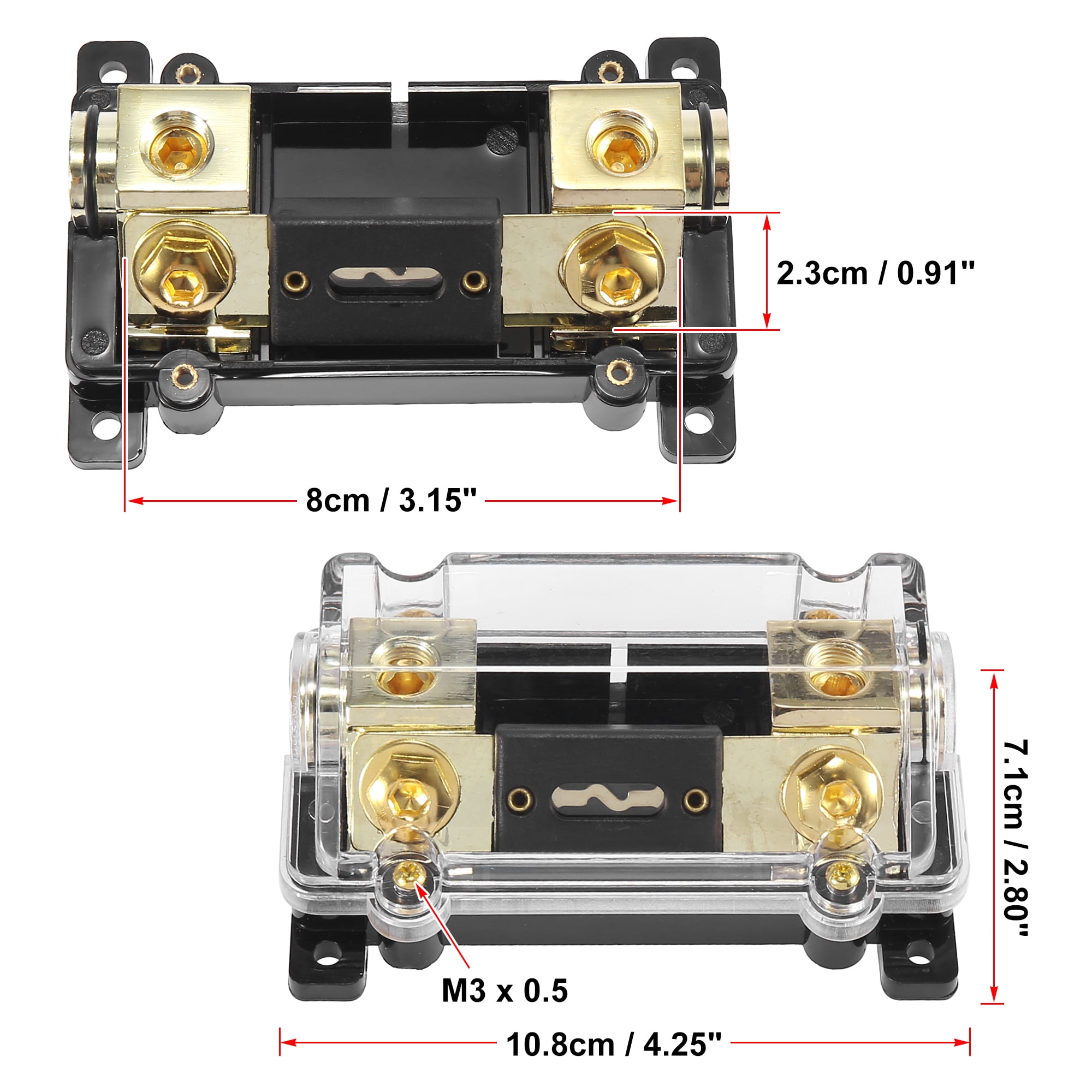 Vehicle Stereo Audio Inline ANL Fuse Holder 250 Amp without LED Display Digital Voltage