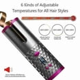 thumbnail image 3 of Rizador de pelo automático inalámbrico, rizador automático con pantalla LCD, temperatura ajustable y temporizador, rizador portátil recargable con barril giratorio., 3 of 4