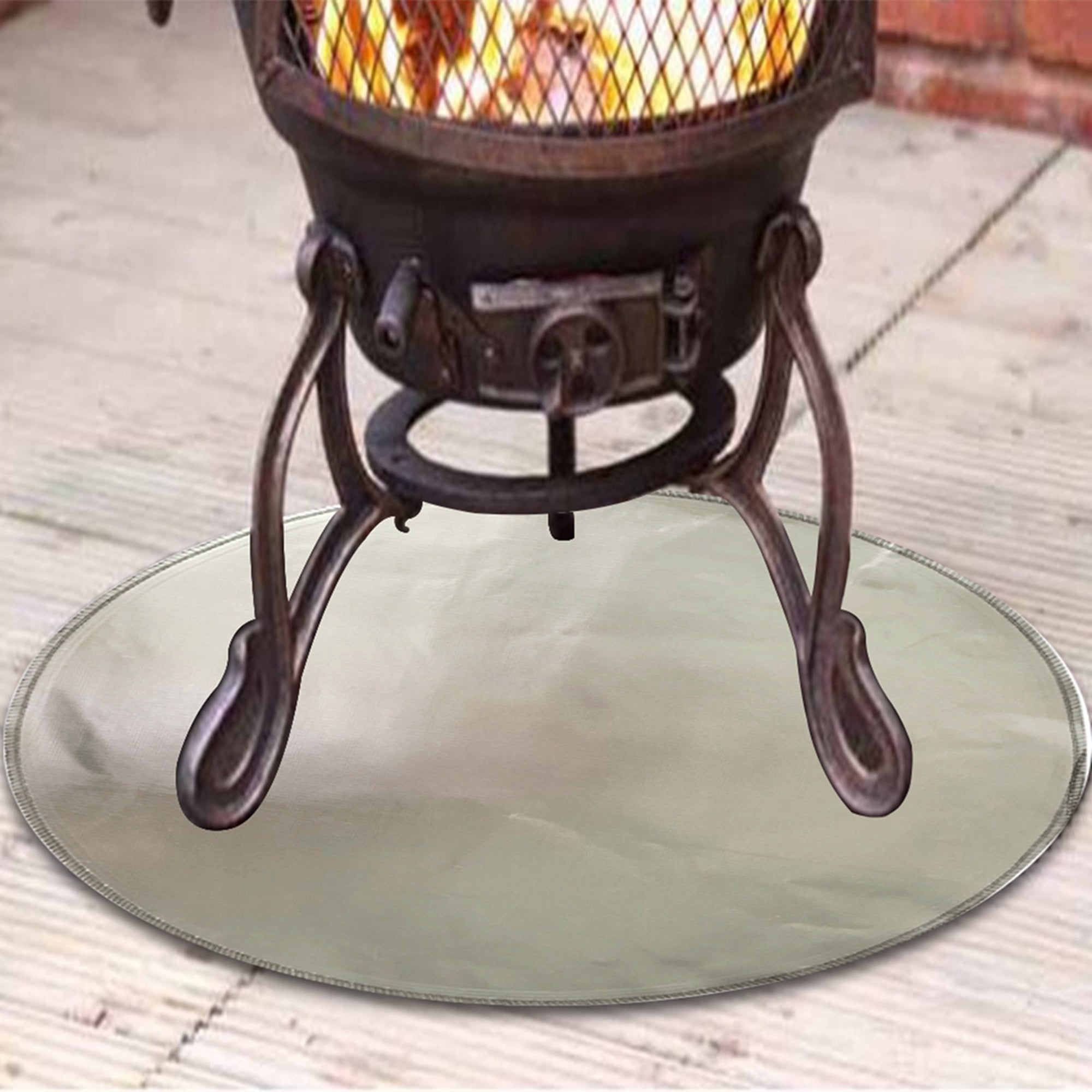 Binpure Round Stove Mat Deck Protector Round Fire Grill Floor Mat Anti High  Temperature Damage Carpet - Walmart.com