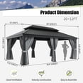 thumbnail image 3 of Clouddwell 12' x 20' Hardtop Gazebo with Double Roof, Aluminum Frame Outdoor Patio Gazebo with Netting & Curtains, Metal Roof Canopy with Built-in Drainage System, 3 of 7