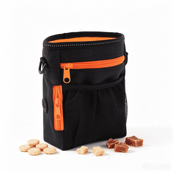 Dog Training Treat Pouch, Walking Bag with Poop Bag Dispenser, 3-Way Wear