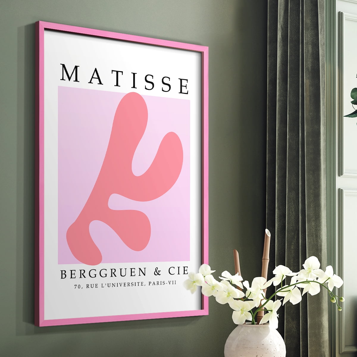 Matisse CXXXIII Framed Print in Pink Solid Wood 11 x 14 Framed Print