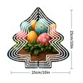 thumbnail image 3 of Metal Hanging Christmas Tree Wind Decorations - Festive Garden Spinners with Colorful Floral Patterns for Yard and Garden Decor, 3 of 7