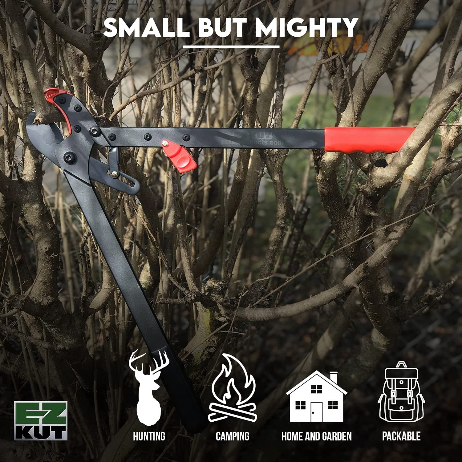EZ Kut Lil G Branch Cutter Loppers. Ratcheting Tree Cutter - Sub Compact Lightweight Packable Loppers best Tree Branch Cutter - Yard Tools Since 1988
