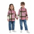 thumbnail image 3 of Eltusu Girls Plaid Shirts, Long Sleeve Casual Lapel Collar Comfy Button-Down Shirts Pink Size 7-8 T, 3 of 5
