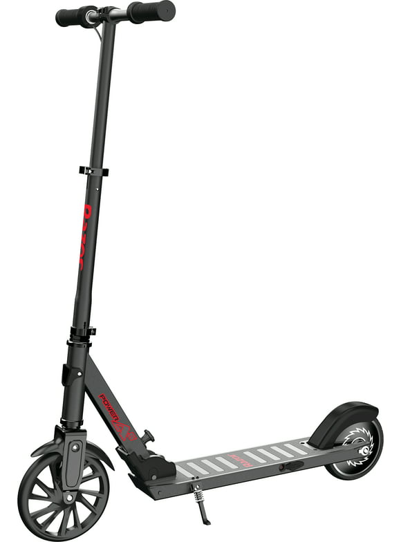 Razor Power A5 Black Label Folding Electric Scooter, for Ages 8+ and up to 176 lbs, 150W Hub Motor Rear-Wheel Drive, Up to 10 mph & Up to 40 mins of Ride Time, 22V Lithium-ion Battery