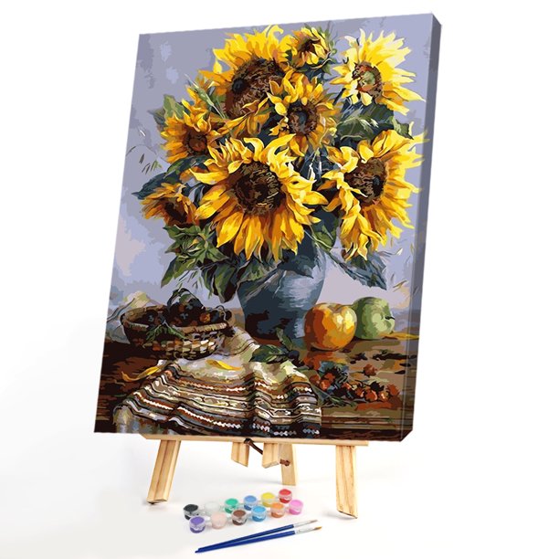 Cuadros Decorativos Sun Flower 40x30cm Pintura DIY por números Kit de pintura al óleo Lienzo Sywqhk Nuevos Originales