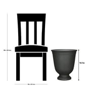 My Texas House Asti Urn Planter, 16 Inch Diameter x 18.1 Inch Height, Black, 100% Recycled Resin