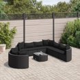 thumbnail image 1 of vidaXL 10 Piece Garden Sofa Set with Cushions Black Poly Rattan, 1 of 5