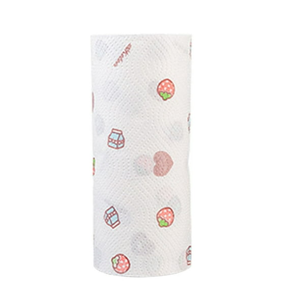 1 Rouleau de Papier de Cuisine Jetable Polyvalent pour Essorage à la Main, Buvardage d'Huile, Rouleau de Papier de Boucher avec Absorption Supérieure pour la Cuisine (Style Aléatoire)