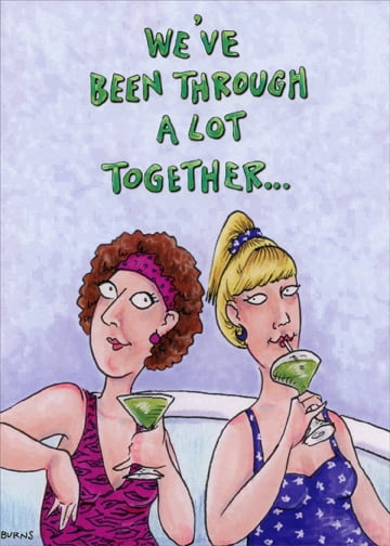 Oatmeal Studios Two Friends Drinking Martinis Funny Feminine Birthday Card for Her