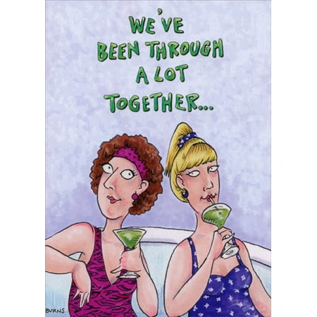 Oatmeal Studios Two Friends Drinking Martinis Funny Feminine Birthday Card for (Birthday Cards For Best Friend)