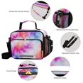 thumbnail image 4 of Insulated Lunch Bag 6L Leak-Proof Lunch Box with Shoulder Strap Multiple Pockets Lunch Tote Pink and Blue Tie-dye Pattern, 4 of 9