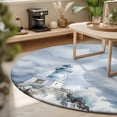 thumbnail image 3 of Round Rugs 3Ft, Coastal Lighthouse Round Area Rug Washable Indoor Throw Carpet, Summer Ocean Nautical Sea Waves Blue Small Non Slip Circle Rug for Bedroom Living Room Home Decor Aesthetic, 3 of 8