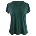 thumbnail image 5 of USSUMA Womens Summer Tops Cute Petal Sleeve Loose T-Shirts for Women Trendy Solid Color Womens Blouses and Tops Dressy Short Sleeve V Neck Tunic Plus Size Shirts for Women, 5 of 7