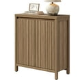 thumbnail image 6 of SICOTAS 29.1"W Mid Century Modern Sideboard Buffet Cabinet with Fluted Doors, Small Farmhouse Credenza with Adjustable Shelves Modular Storage Cabinets for Dining Room, Living Room, Walnut, 6 of 7