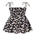 thumbnail image 3 of Bébés Filles Glisser Robe Bretelles Sans Manches Floral Élastique Robe Soleil Été, 3 of 6