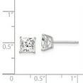 thumbnail image 3 of Primal Silver Sterling Silver Rhodium-plated Cubic Zirconia 6mm Square Post Earrings, 3 of 5