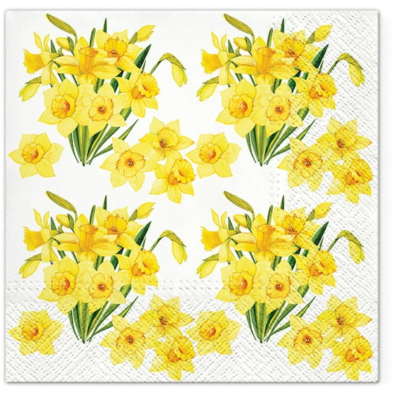 Floral Napkins DAFFODILS BOUQUETS 40pcs Lunch Napkins, Paper Napkins Spring, Easter Paper Napkins, Mother’s Day Napkins, Decoupage Paper Napkins