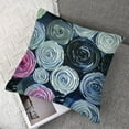 thumbnail image 7 of Black Pillow Cover Handmade Black Pillow Shams, Ribbon Rose Flowers Floral Theme Pillow Shams, Pillow Shams, Square Silk - Black Rose, 7 of 7
