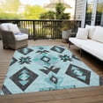 thumbnail image 3 of Dalyn Rugs Machine Washable Indoor/Outdoor Chantille Teal 9' x 12' Rug, 3 of 9
