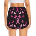 thumbnail image 2 of Lsque Breast Cancer Printed Women's Running Shorts with Liner Pockets,Elastic Quick Dry Workout Athletic Gym Yoga Shorts,Womens High Waist Shorts-X-Large, 2 of 9