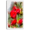 thumbnail image 2 of Red Roses on Green Watercolor - Flower Artwork on Canvas, 2 of 3
