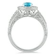 thumbnail image 3 of SZUL Women's Blue Topaz and Diamond Ring in 10K White Gold, 3 of 4