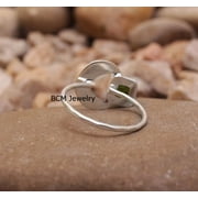 925 Sterling Silver Ring For Womens, Natural Moldavite Ring Gemstone Unique Handcrafted Ring For Her