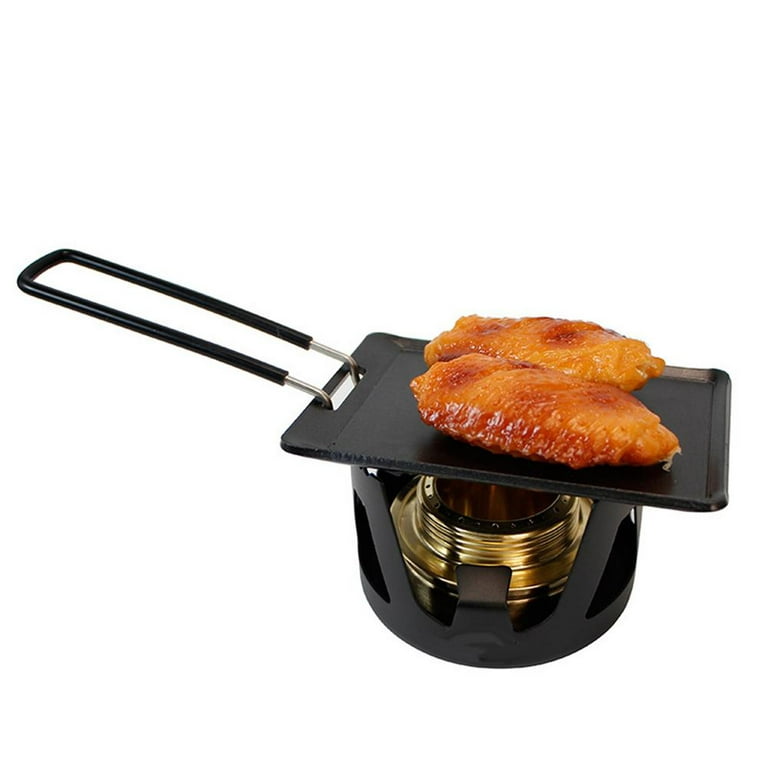 Camping Frying Pan with Folding Handle Non-Stick BBQ Grill Pan
