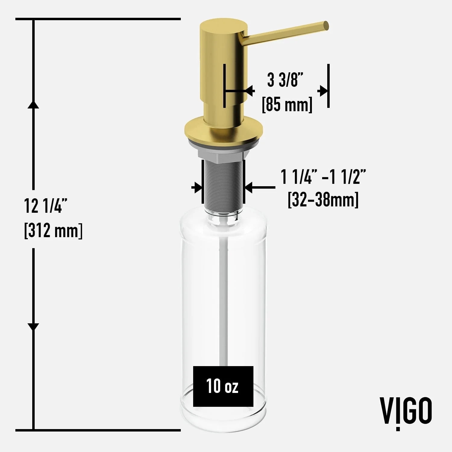 Vigo Vgsd004 Braddock Deck Mounted Soap Dispenser - Matte Brushed Gold