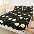 thumbnail image 5 of Manfei Abstract Art Cat Queen Sheets, Cartoon Kitten Queen Sheet Sets, Black Yellow, 4-Piece, 1 Flat Sheet, 1 Fitted Sheet and 2 Pillowcases, 5 of 6