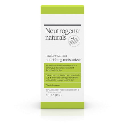 Neutrogena Naturals Multi-Vitamin Nourishing Daily Face Moisturizer with Antioxidant Bionutrients & Vitamins B, C & E, Non-Comedogenic & Sulfate-, Paraben-, Phthalate- & Dye-Free, 3 fl.