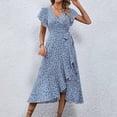 thumbnail image 5 of IROINNID Summer Dresses for Women 2024, Plus Size Maxi Dress Short Sleeve and V-Neck Floral Printed Summer Holiday Dresses, 5 of 5