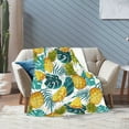 thumbnail image 5 of Pineapple Blanket Ultra Plush All Season Lightweight Cozy Flannel Throw Blanket for Bed Chair Car Sofa Couch Bedroom 80"x60", 5 of 6
