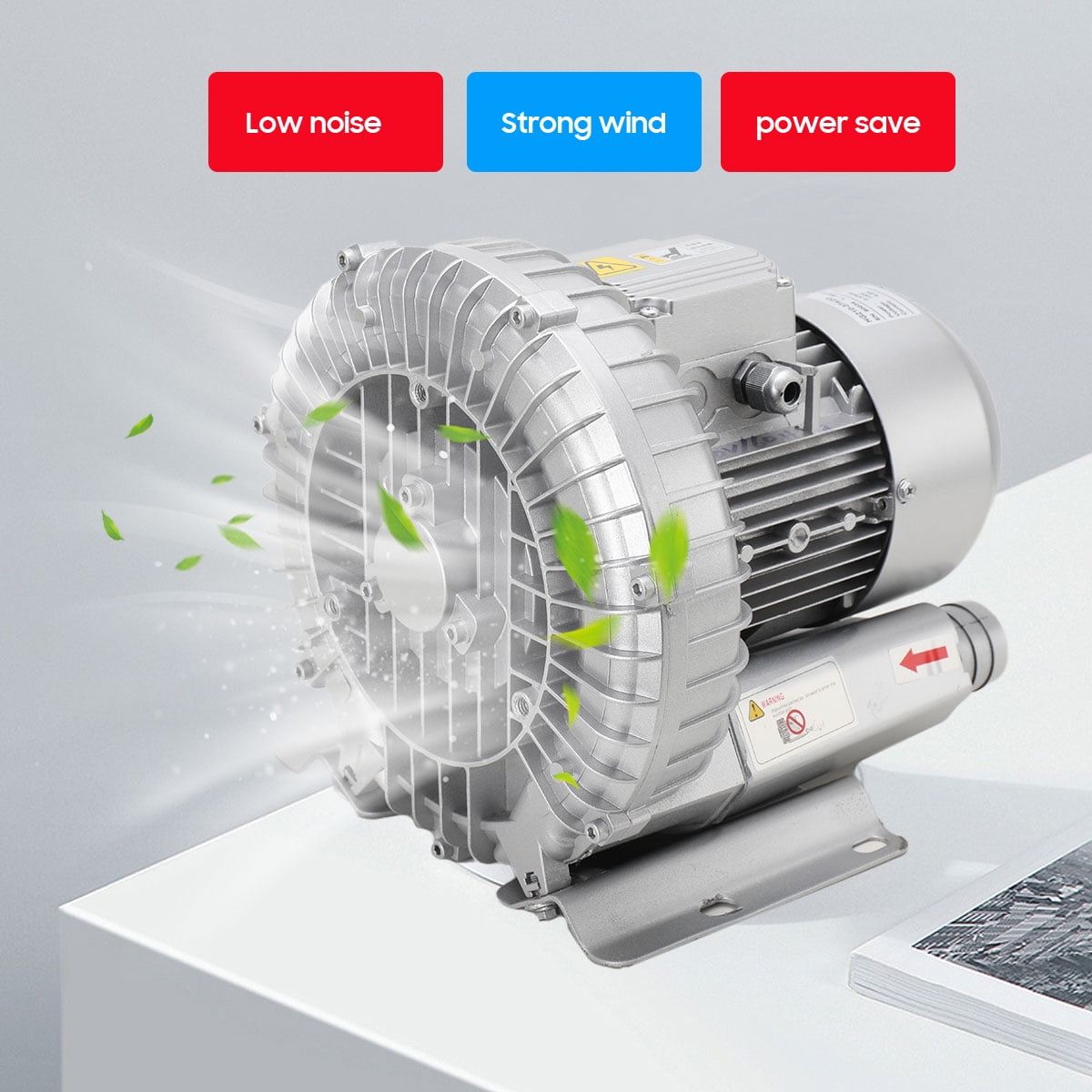 NICCOO Regenerative Blower, 110V 60Hz Single Phase, High-Pressure Vortex Ring Blower, Industrial Vacuum Pump for Air Blowing Or Suction for Sewage Aeration Aquarium Fish Pond
